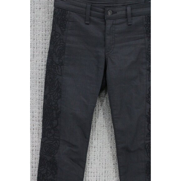 Rag & Bone Jeans Womens Size 27 Black Solid Skinny Intermix Floral Embroidered - Picture 6 of 13